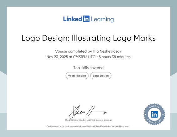 LinkedIn Learning – Logo Design: Illustrating Logo Marks (Top skills: Vector Design, Logo Design)